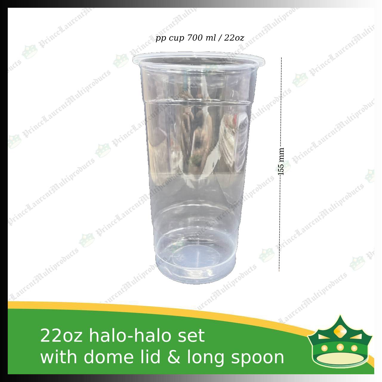 [100 pcs] halo halo cup set with cover & spoon for special halo-halo dessert