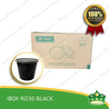 [300 pcs] IBOX brand ro30 BLACK microwavable plastic round containers take out for meals and other food products