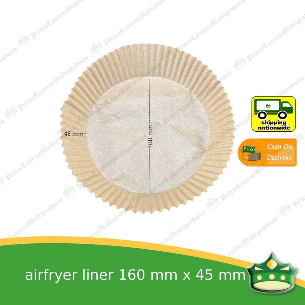 [100 pcs] airfryer parchment paper liner for airfryers 160 mm x 45 mm fit for air fryer use in kitchen scene.