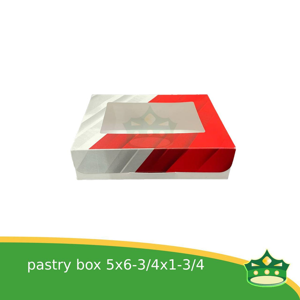 [20 pcs] 5x6-3/4 printed pastry box with window as one piece, for pastries, gifts, cookies, goodies, and other food items
