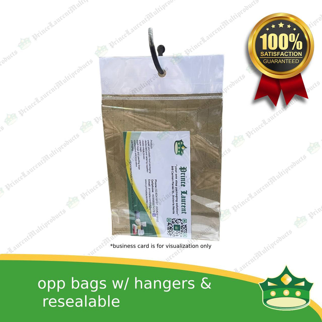 [500 pcs] product display plastic with hanger, opp with ivory head and punch hole (large sizes)