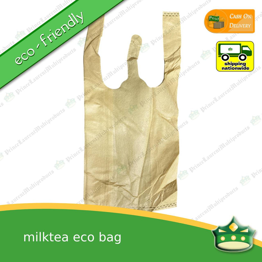 [100 pcs] milk tea eco bag milktea ecobag biodegradable sando bag reusable & environment friendly bag