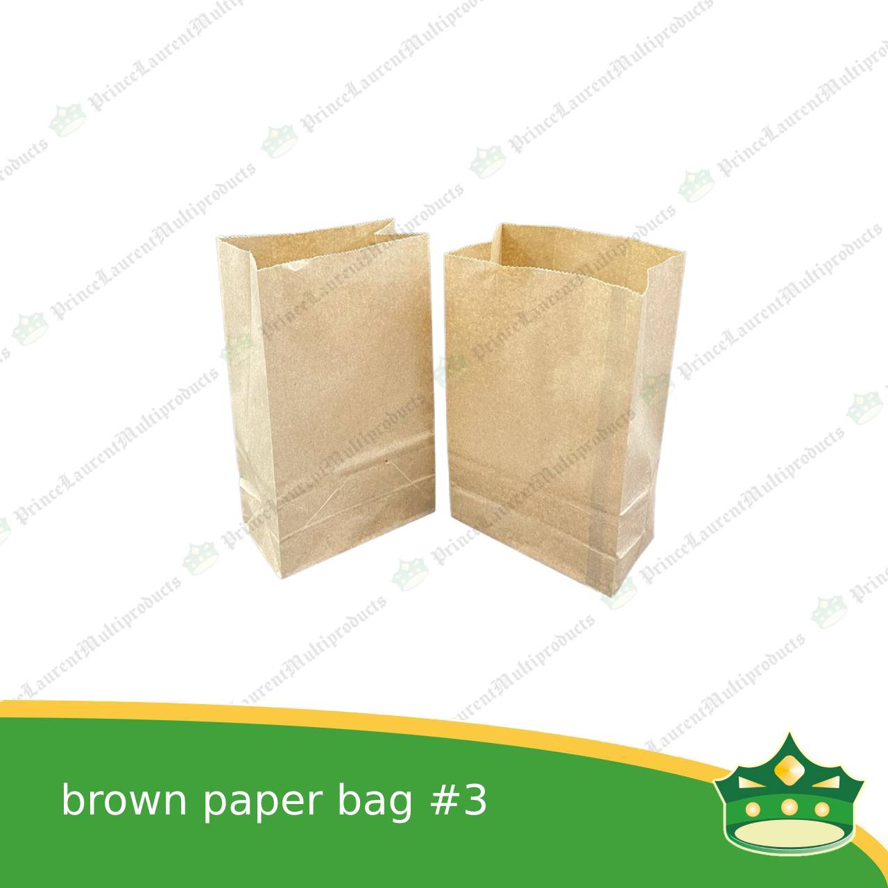 [100 pcs] kraft brown paper bag #3 (2-1/4x4-1/4x7-1/4") for environment friendly packaging