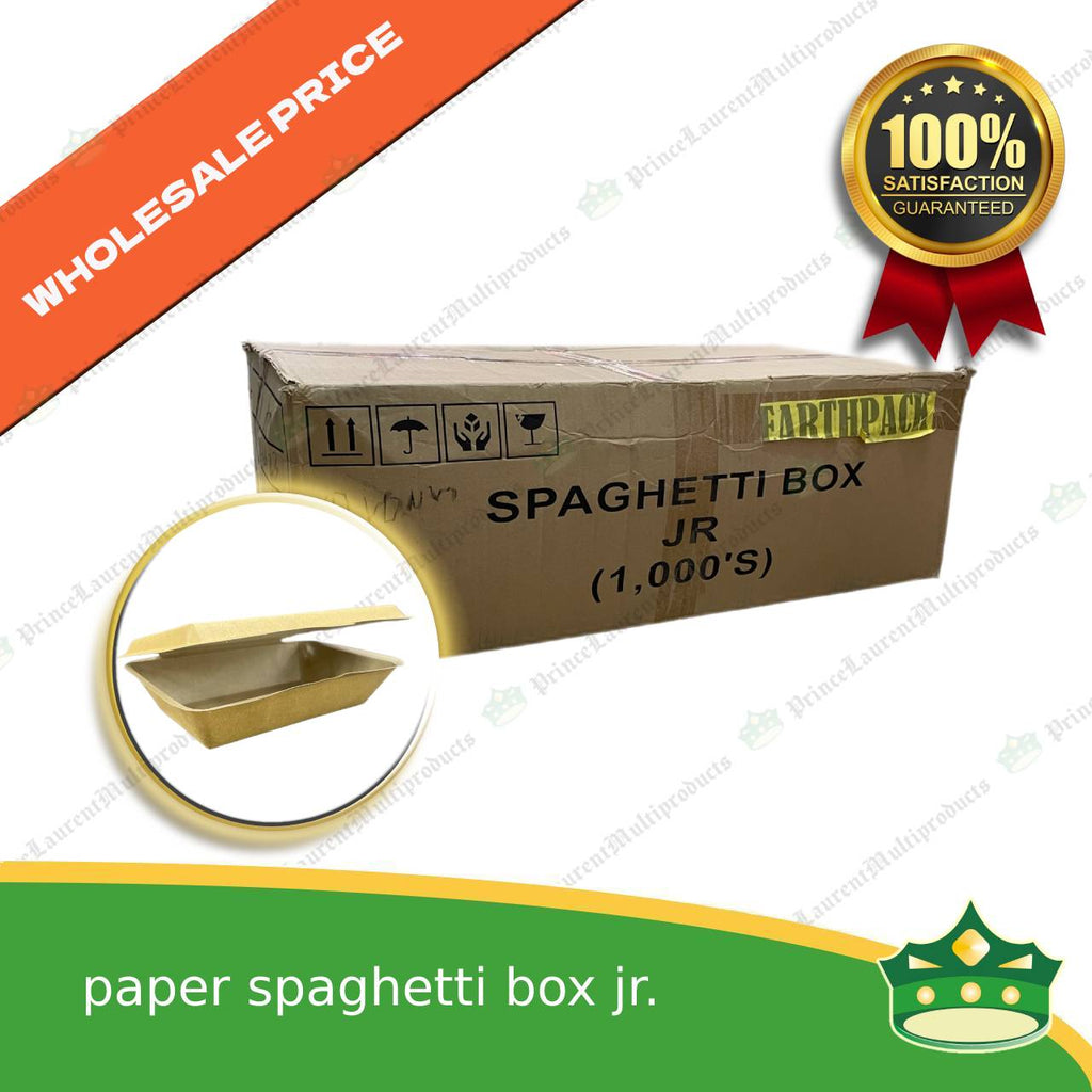 [1000 pcs] paper spaghetti jr. box kraft brown for take-outs and delivery of meals, ulam, rice toppings, appetizers, kanin at ulam balot sa karton, laminated inside no leak sauce
