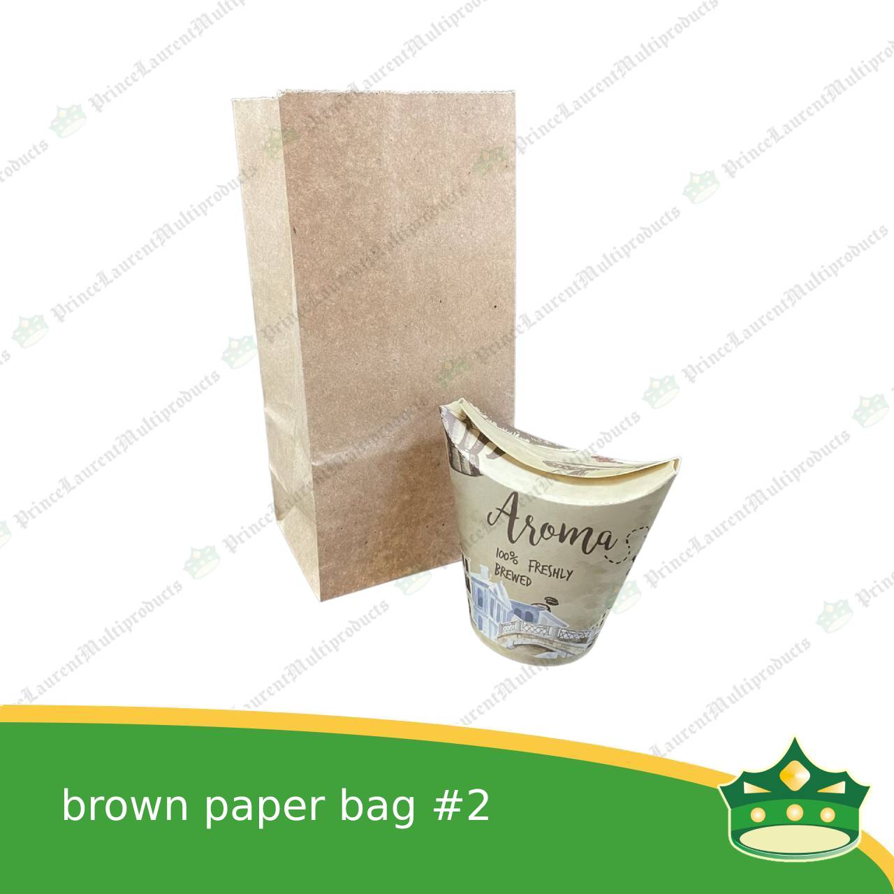 [100 pcs] kraft brown paper bag #2 (2-1/2x3-3/4x8") for environment friendly packaging