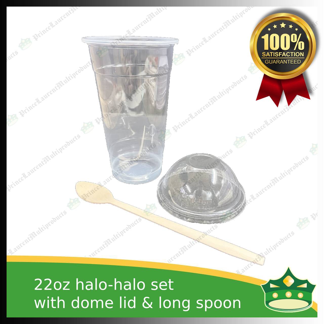 [100 pcs] halo halo cup set with cover & spoon for special halo-halo dessert