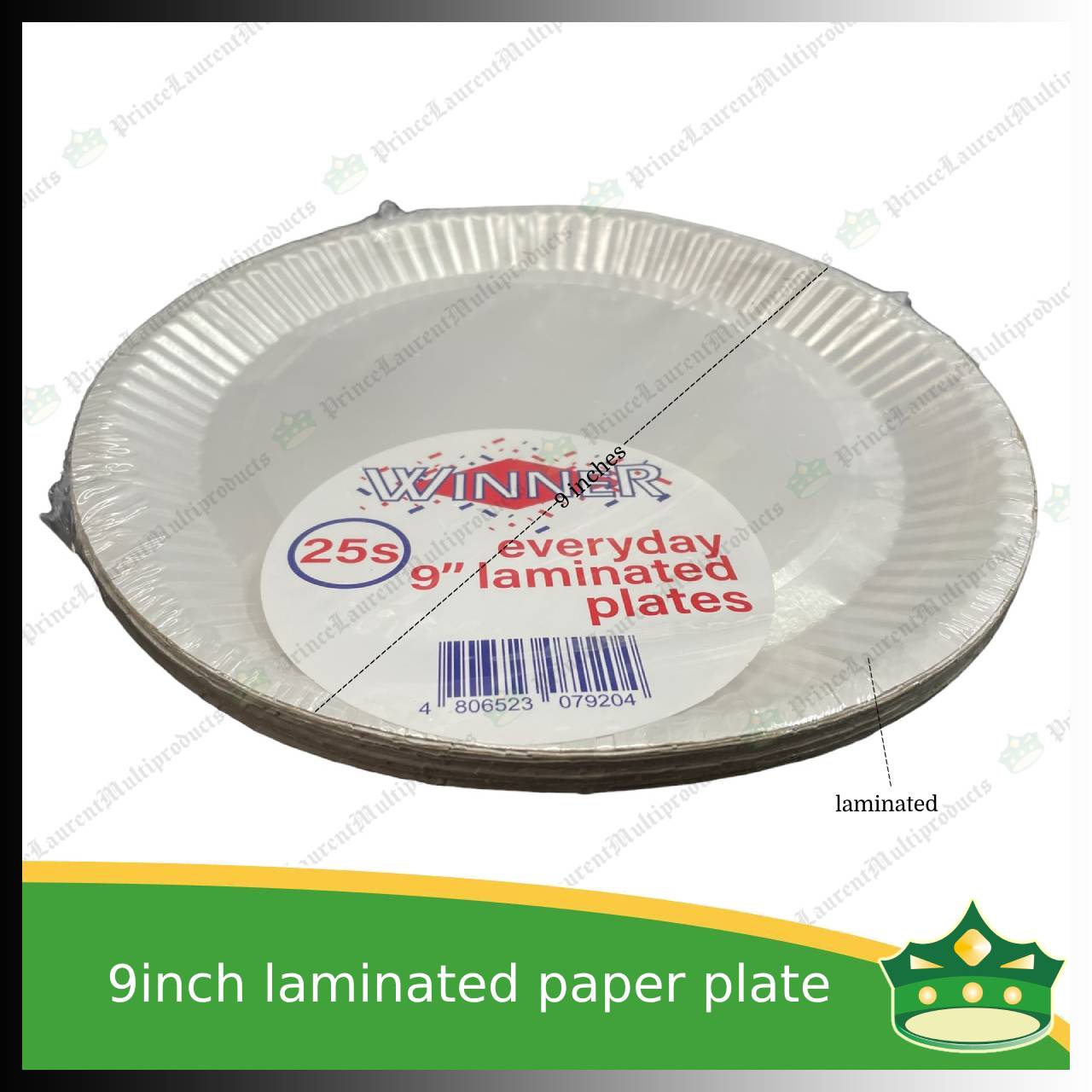[25 pcs] 9 inch paper plate white LAMINATED use as disposable serving dish for all occasions