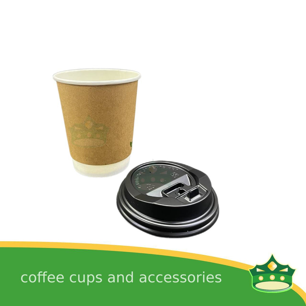 [25 pcs] double walled coffee cup kraft 8oz or 12oz for brew coffee, brew tea, hot chocolate or any hot beverages