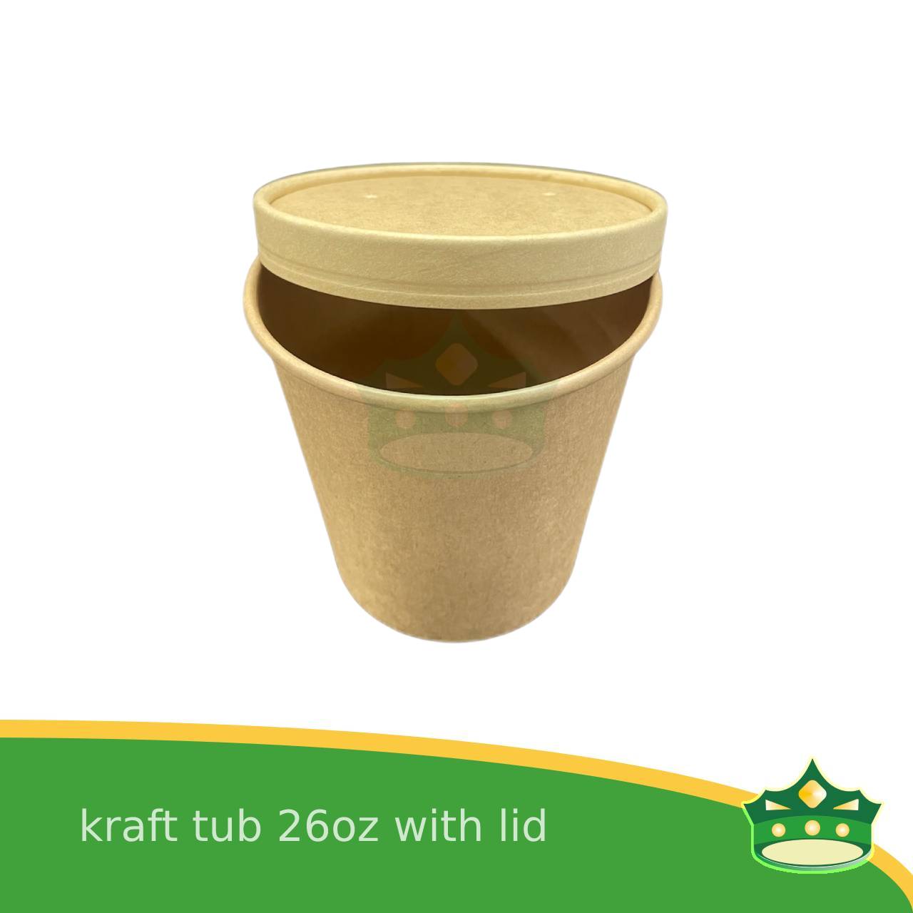[25 pcs] kraft tub 26oz with lid for take-out or paper container of ice cream. salads, meals, soup, cookies, pastries