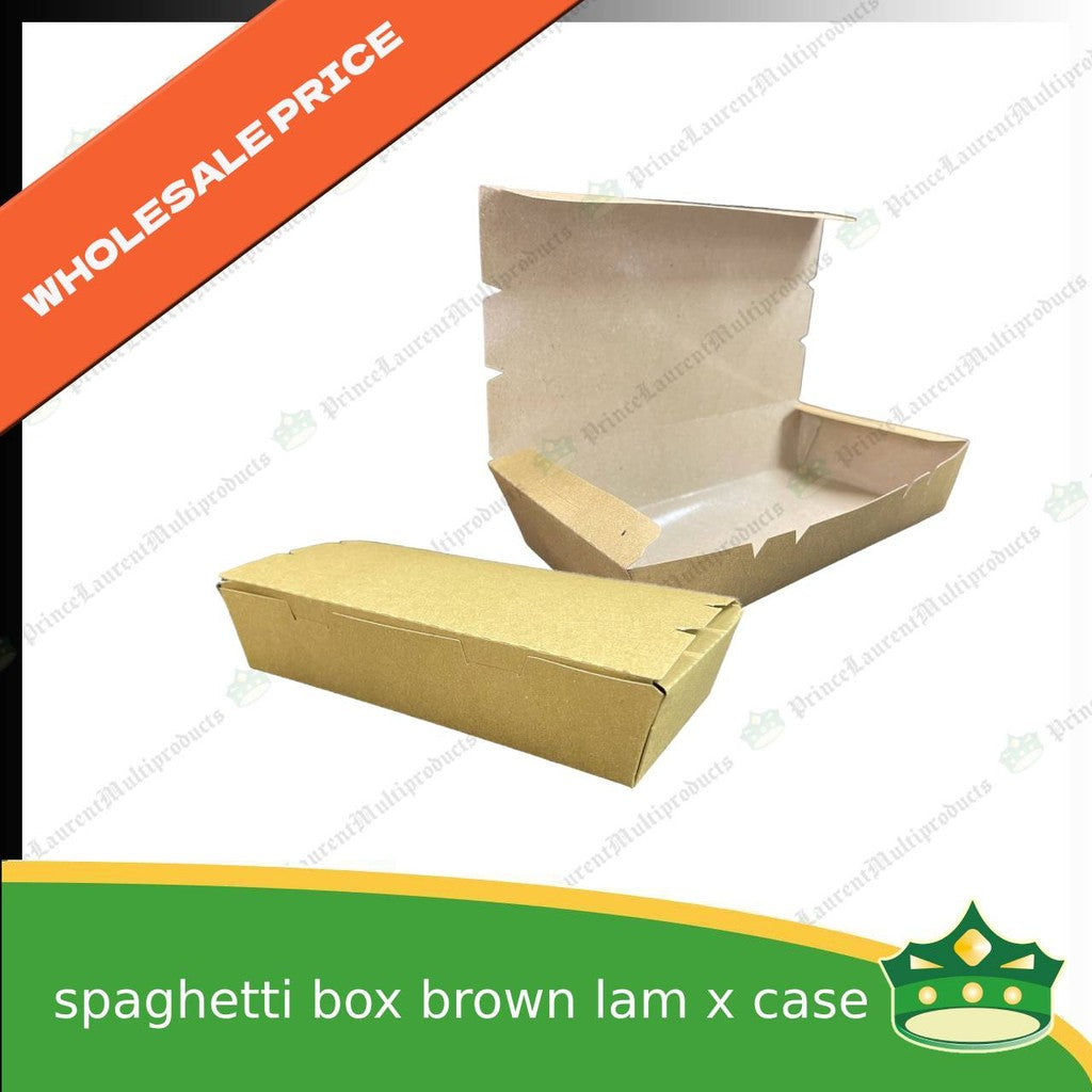 [1000 pcs] paper spaghetti box kraft brown for take-outs and delivery of meals, ulam, rice toppings