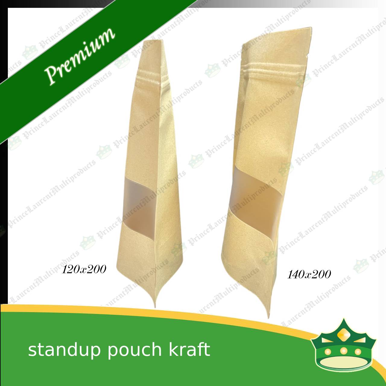 [100 pcs] standup pouch with ziplock kraft with window 120 x 200 mm for repacking corn, peanuts, anchovies dilis, nuts, sweets, sampaloc, chicharon, snacks, baked goodies