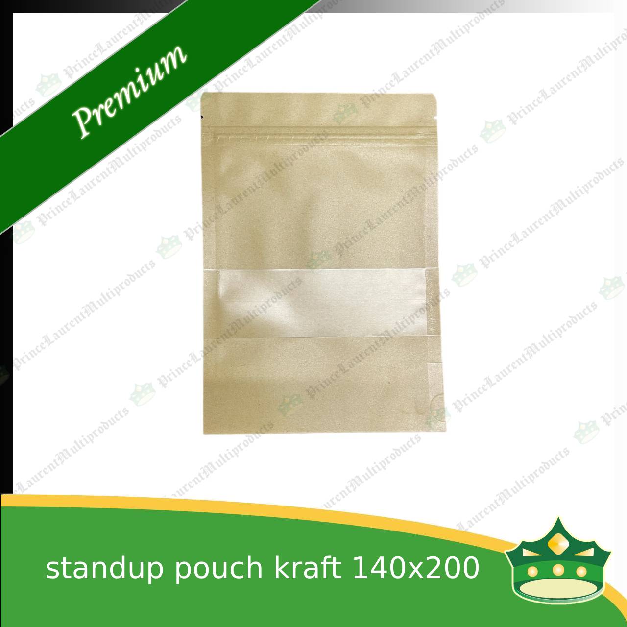 [100 pcs] standup pouch with ziplock kraft with window 140 x 200 mm for repacking corn, peanuts, anchovies dilis, nuts, sweets, sampaloc, chicharon, snacks, baked goodies