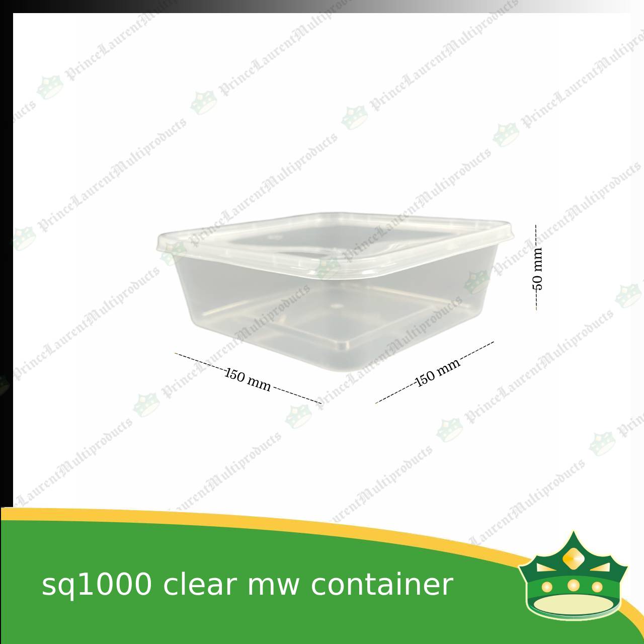 [10 pcs] sq1000 square microwavable container wide mouth for pastries or snacks