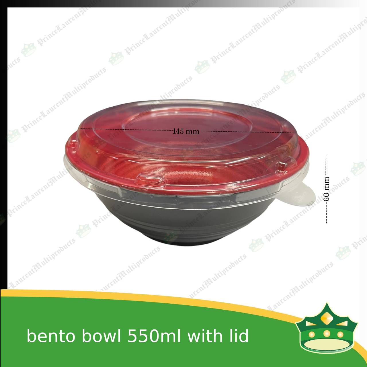 [50 pcs] ramen bowl bento bowl 550ml red and black bottom with clear lid for noodles ramen