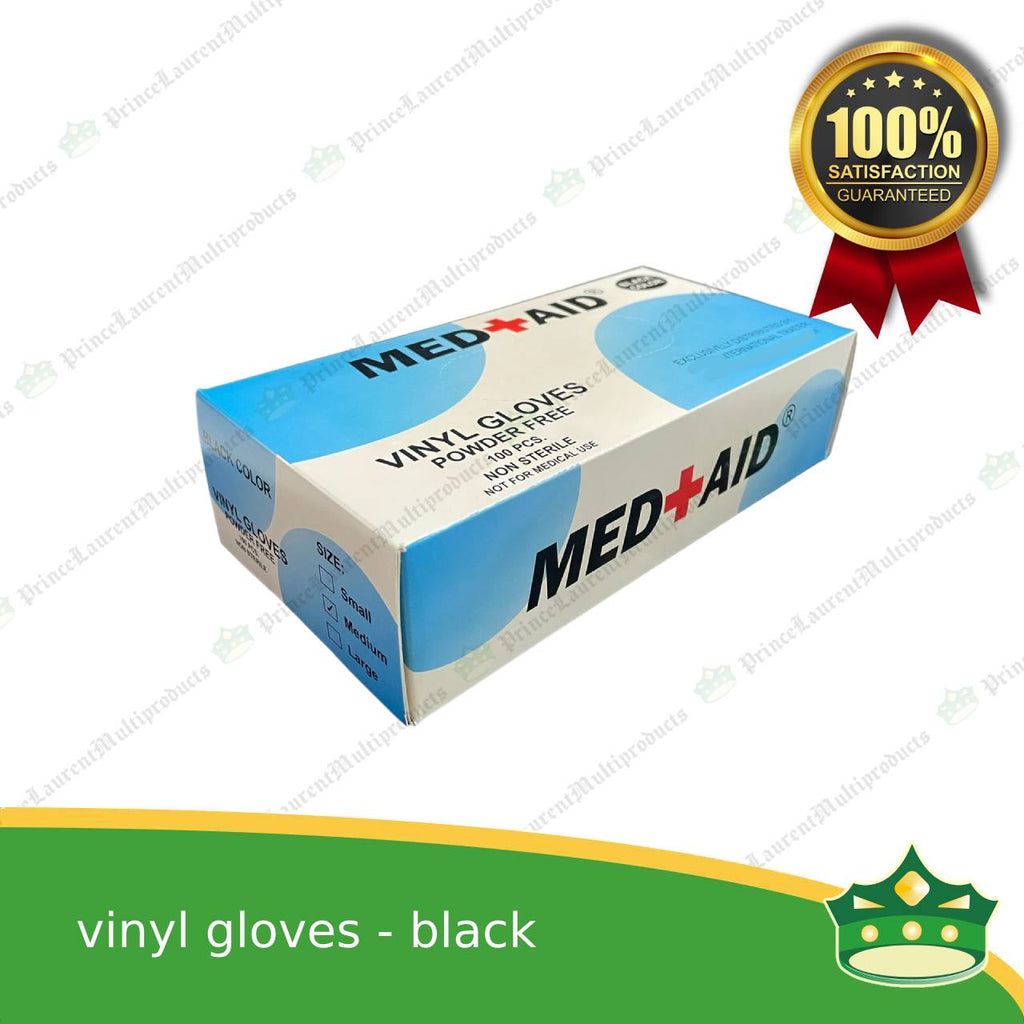 [100 pcs] vinyl disposable gloves black medium, large, XL for food preparation essential