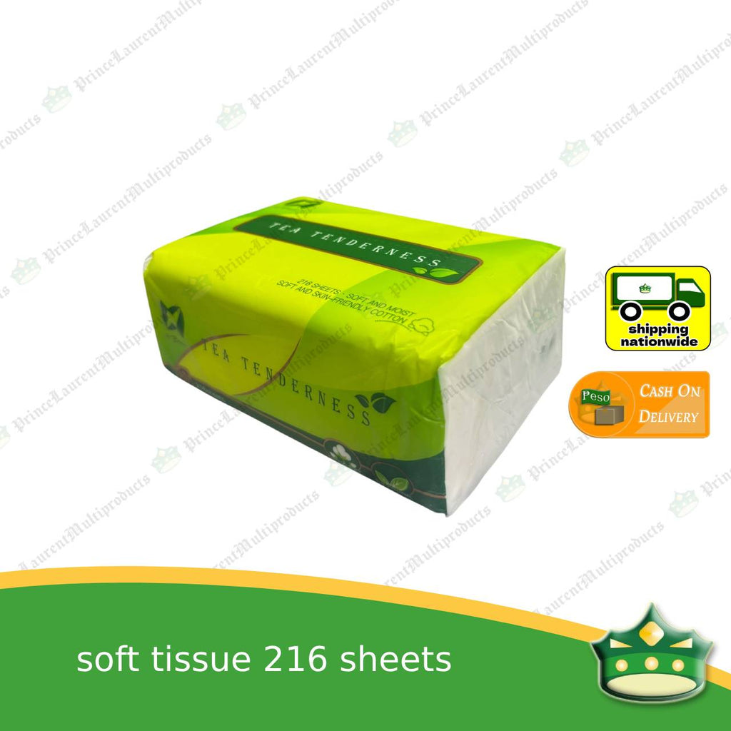 [1 pack x 8 packets] soft tissue white 216's Mr.bamboo for personal, office or household uses