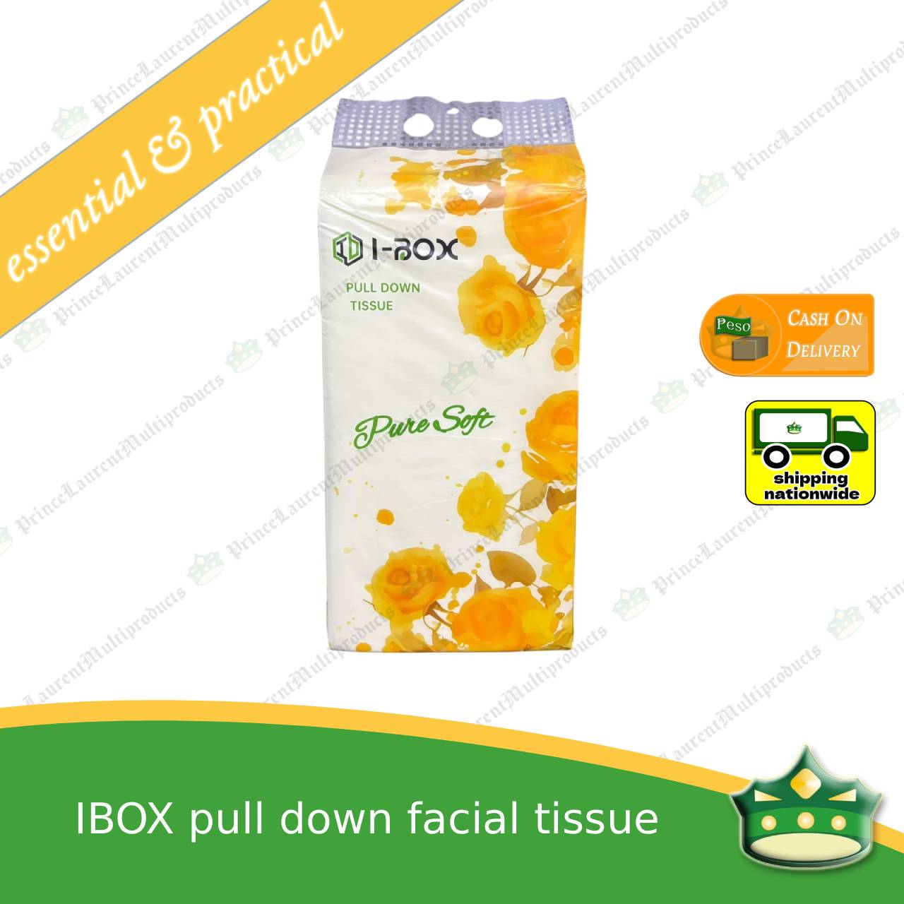 [1600 sheets] facial tissue pull down white 1600's IBOX for personal, office or household uses