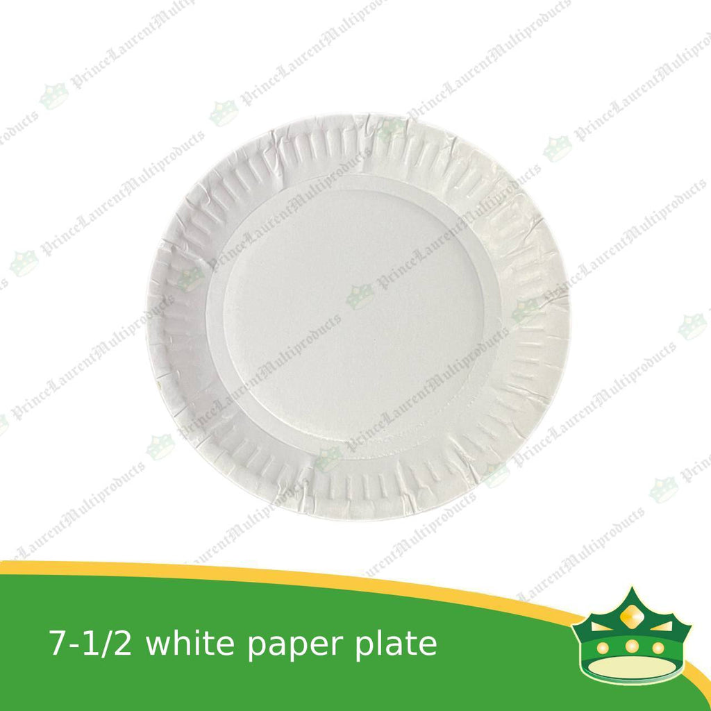 [44 pcs] 7-1/2 paper plate white no coating use as disposable serving dish for all occasions