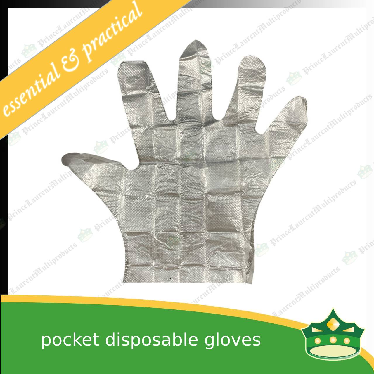 [250 sets] plastic disposable gloves transparent 2 pieces individually packed in satchet