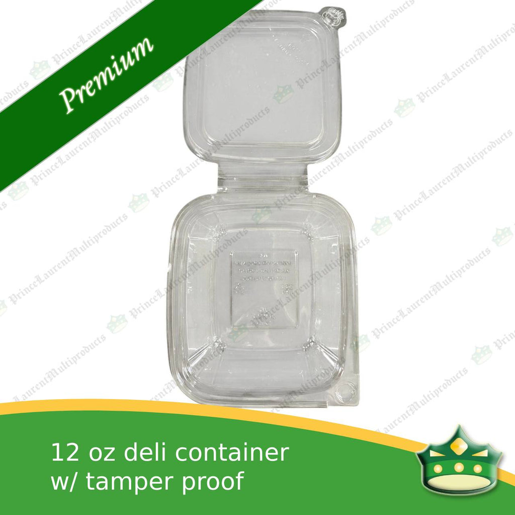 [60 pcs] clear deli container 12oz with tamper proof lock to keep your food product fresh and safe