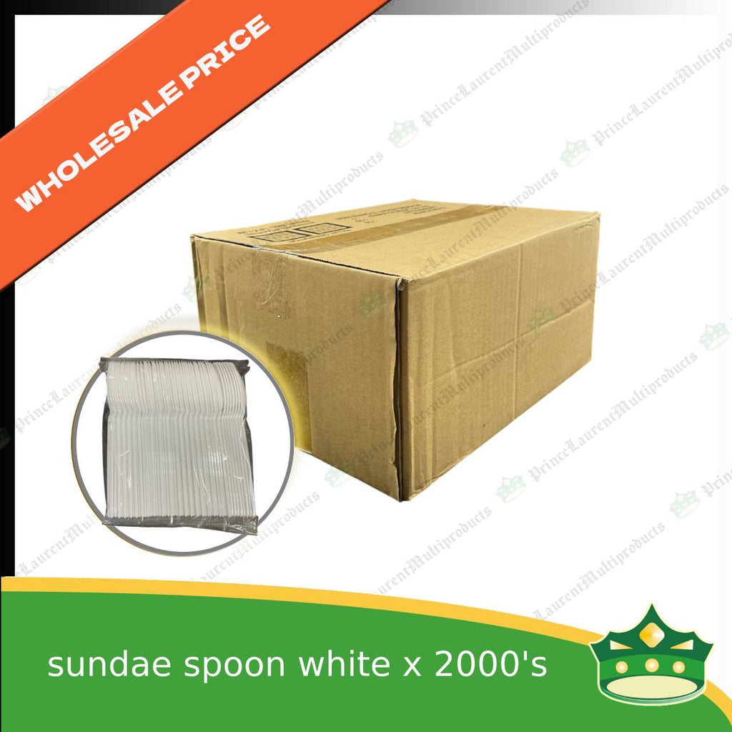 [1 case] sundae, dessert or mini plastic spoon white