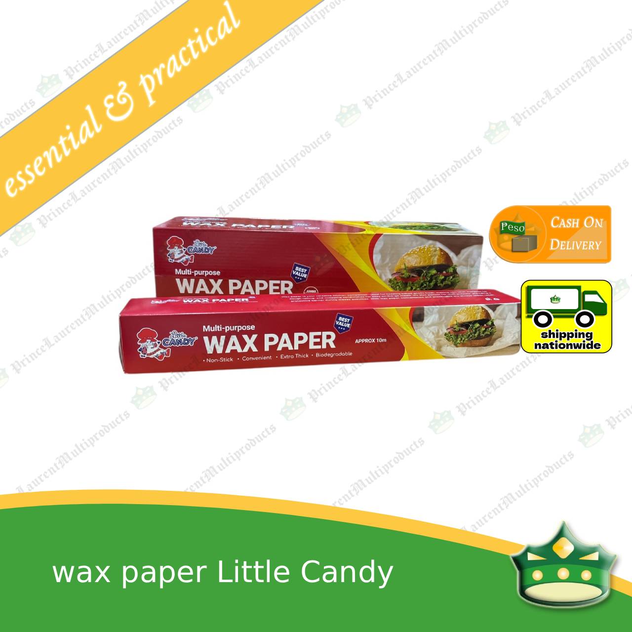 [1 roll] wax paper 30cm wide with cutter non-stick biodegradable for baking and wrapping