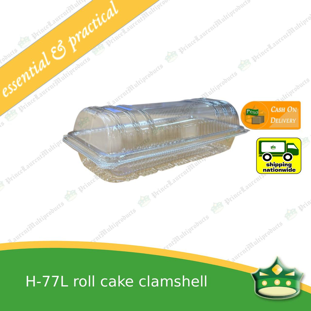[50 pcs] roll cakes clamshell container 8.25 inches for chiffon roll cake or Brazo de Mercedez