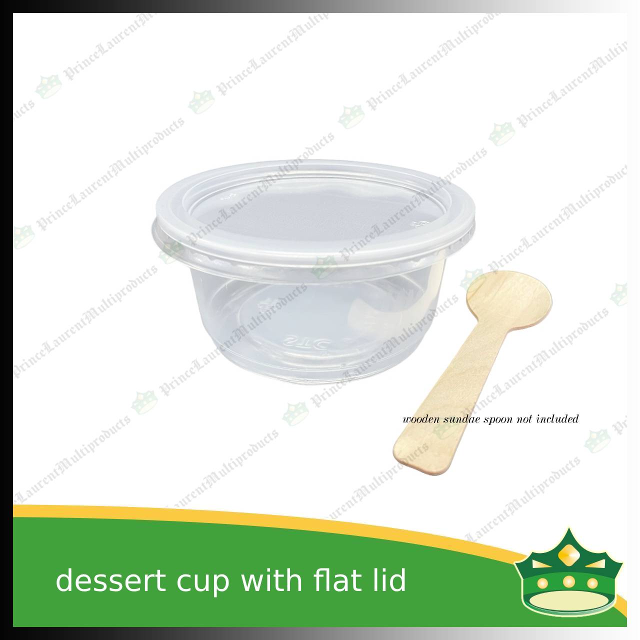 [100 pcs] dessert cup with flat LID 95mm diameter for sauces, desserts, side dishes, mini cakes, sundae or ice cream