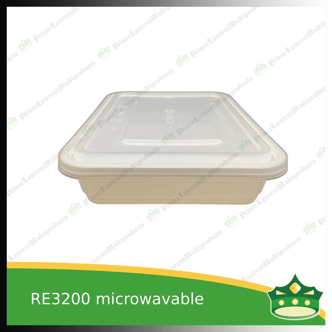 [5 pcs] IBOX brand 3200ml microwavable plastic large rectangular container with lid for take out or storage of food products
