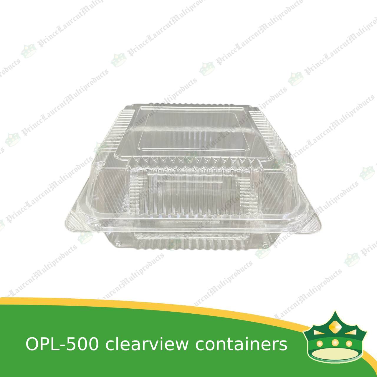[50 pcs] clear clamshell OPL500 OPS clearview food containers for any food products, muffins, cakes, chiffon, cupcakes, salad, fruit, baked goods