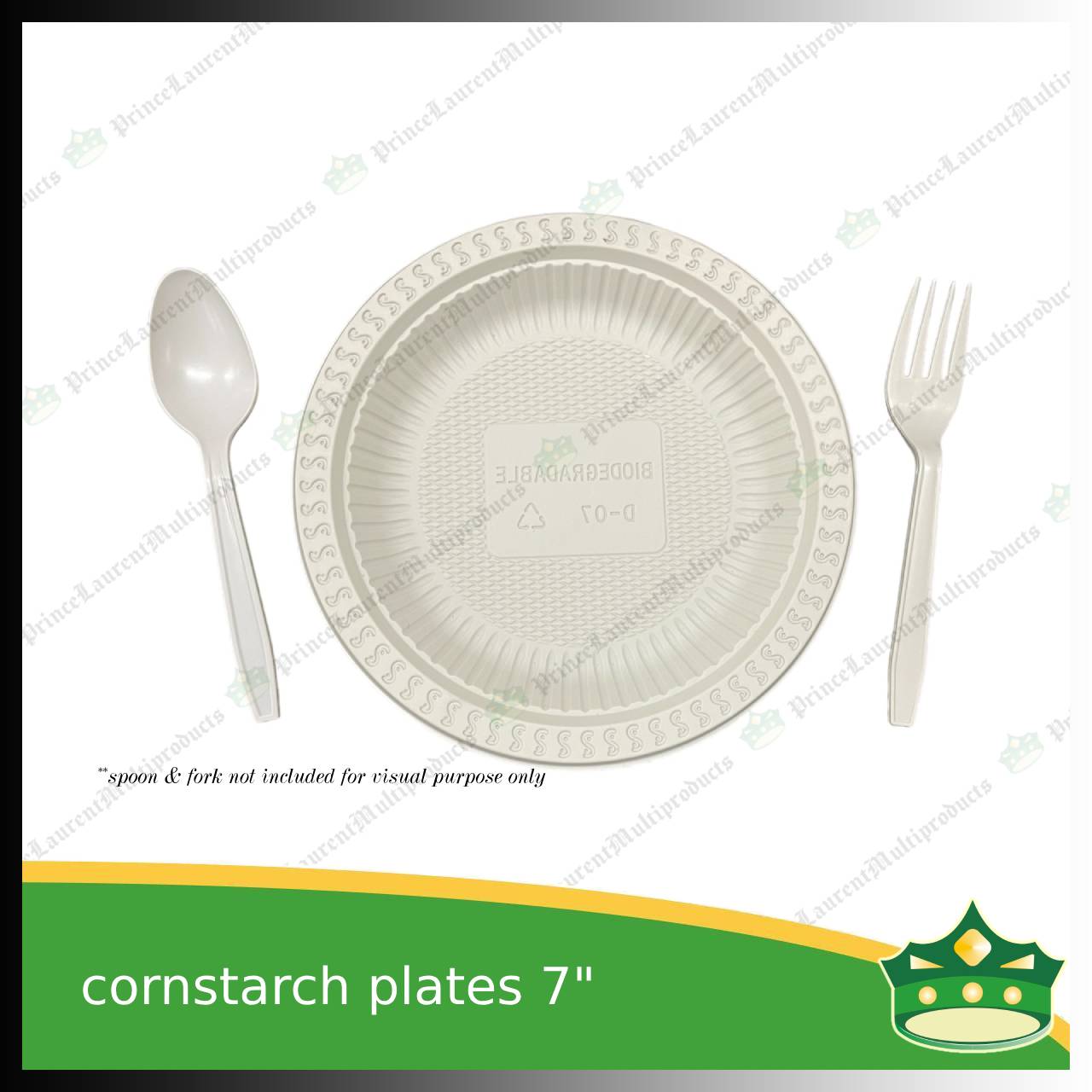 [50 pcs] 7 inch plate compostable cornstarch biodegradable serving plate