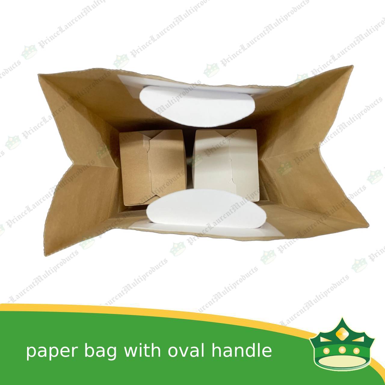 [50 pcs] kraft paper bag with oval handle small (207x122x279mm)