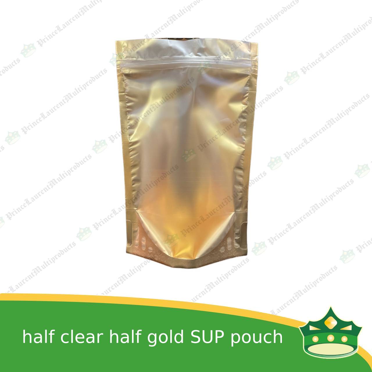 [100 pcs] standup pouch with ziplock half clear half gold 160 x 240 mm for repacking corn, peanuts, anchovies dilis, nuts, sweets, sampaloc, chicharon, snacks, baked goodies