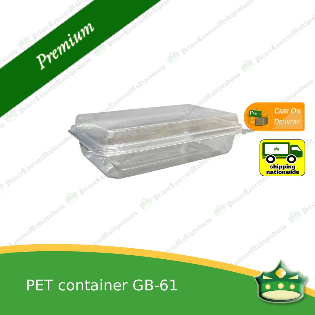 [50 pcs] PET container clear clamshell GB-61 (3.5x6x1.75 inches) for any baked products or food delicacies