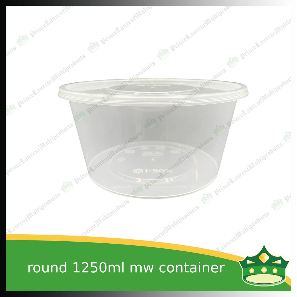 [30 pcs] IBOX brand 1250ml microwavable plastic large bowl containers with lid for take out of noodles soup and other food products
