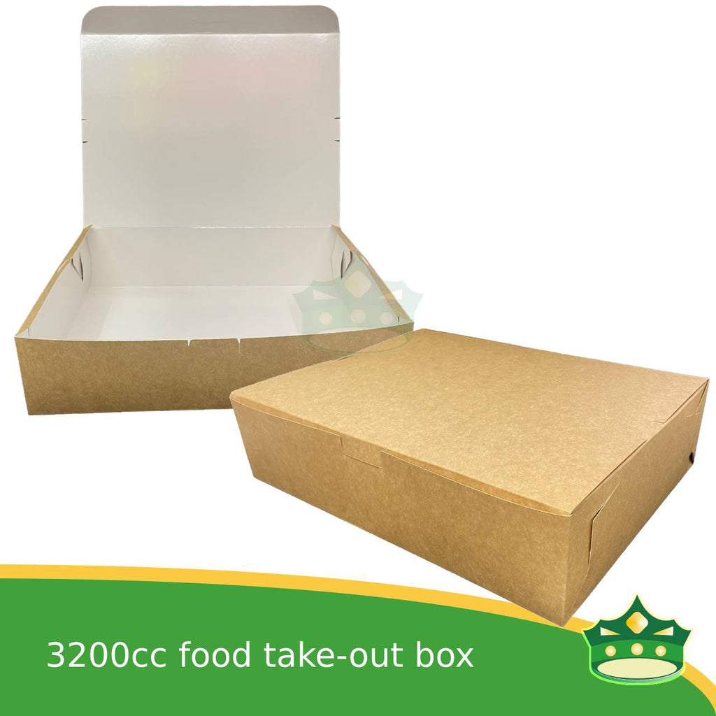 [20 pcs] jumbo paper take-out box 3200cc for large capacity catering, events, celebration