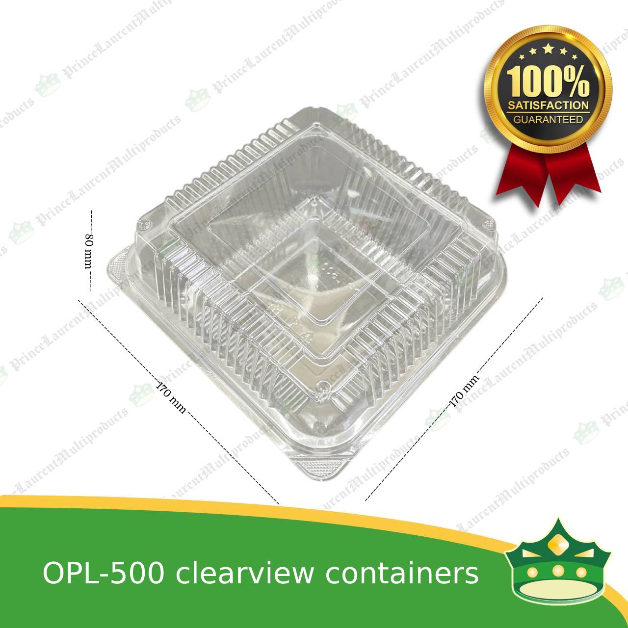 [50 pcs] clear clamshell OPL500 OPS clearview food containers for any food products, muffins, cakes, chiffon, cupcakes, salad, fruit, baked goods