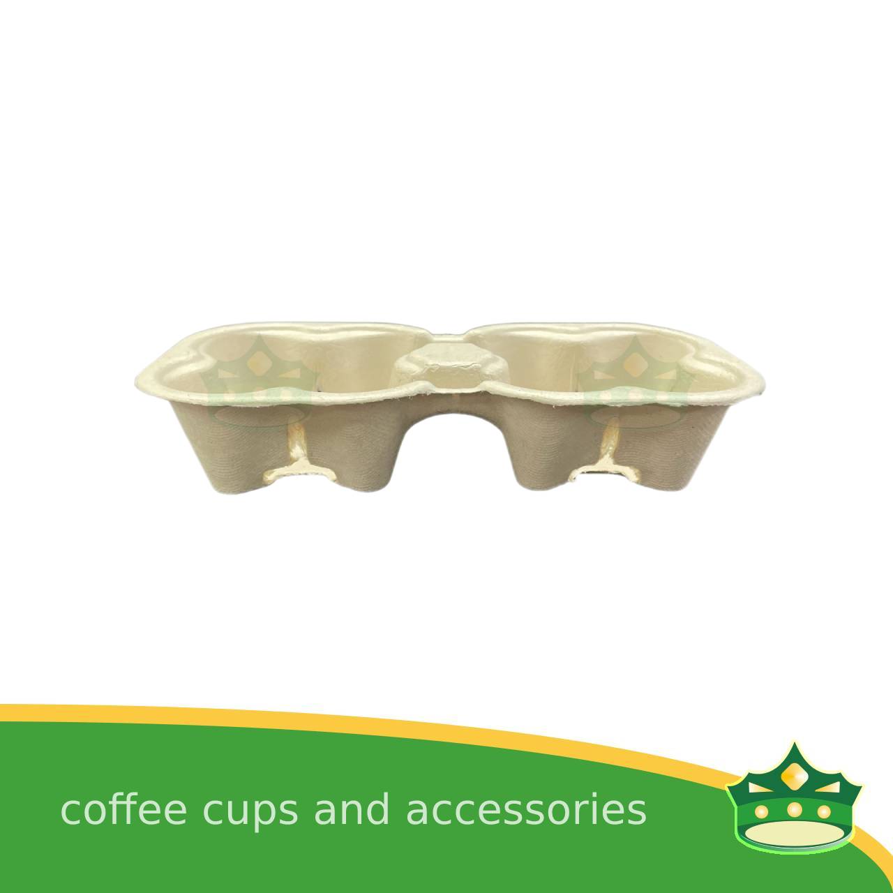 [50 pcs] bagasse coffee take-out tray, coffee cup holder by 2 cups or 4 cups hole trays to hold cups steadily