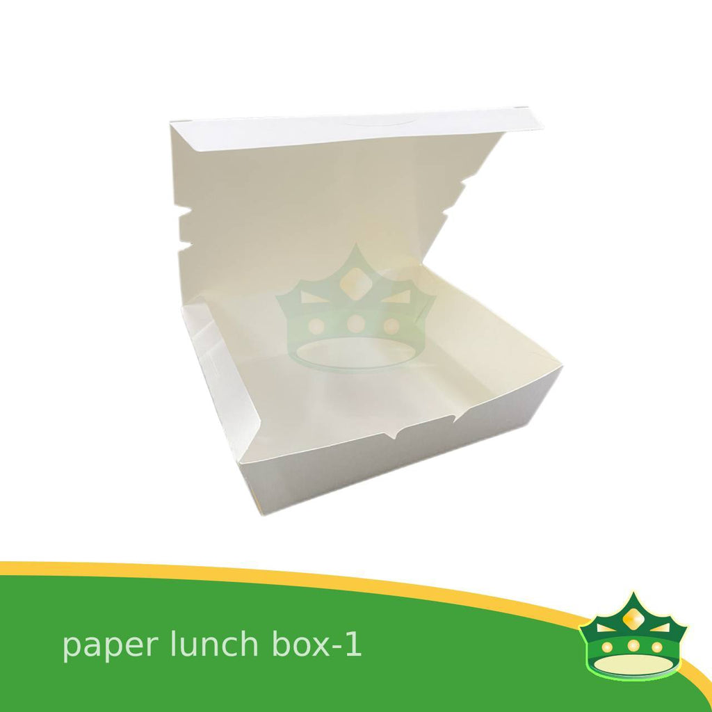 [25 pcs] paper lunch box 1 white laminated for large meals, viands, ulam, rice toppings, pansit, noodles, take-outs, food deliveries, leak-proof, saucy take-outs