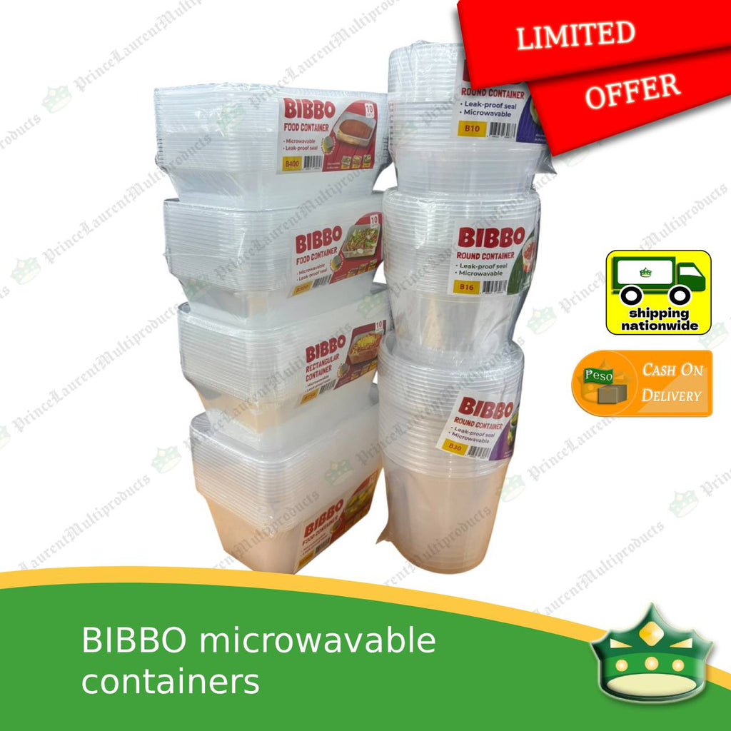 [10 pcs] limited offer only Bibbo microwavable container for packed meals, rice meal, packed lunch