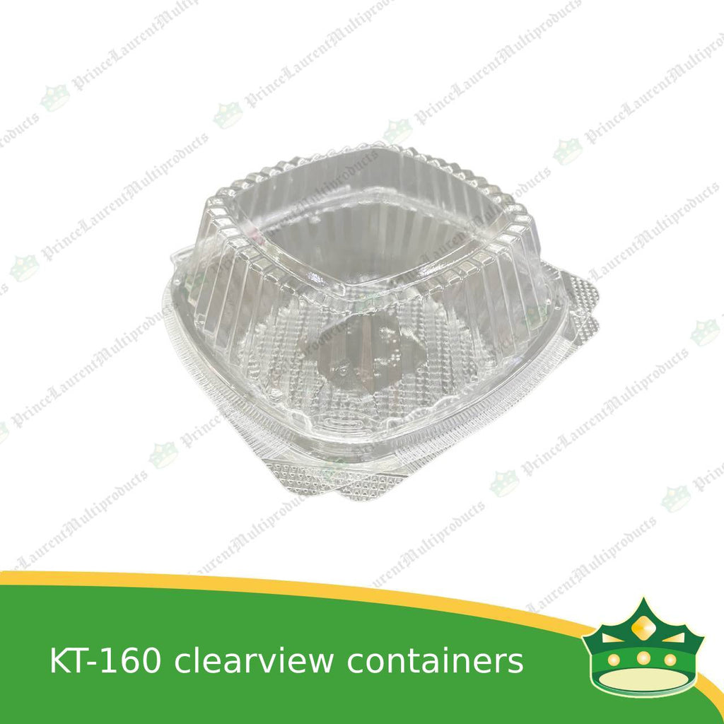 [125 pcs] clear clamshell KT-160 OPS clearview food containers for any food products, muffins, cakes, chiffon, cupcakes, salad, fruit, baked goods