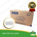 [300 pcs] IBOX brand re750 CLEAR microwavable plastic rectangular containers take out for meals and other food products