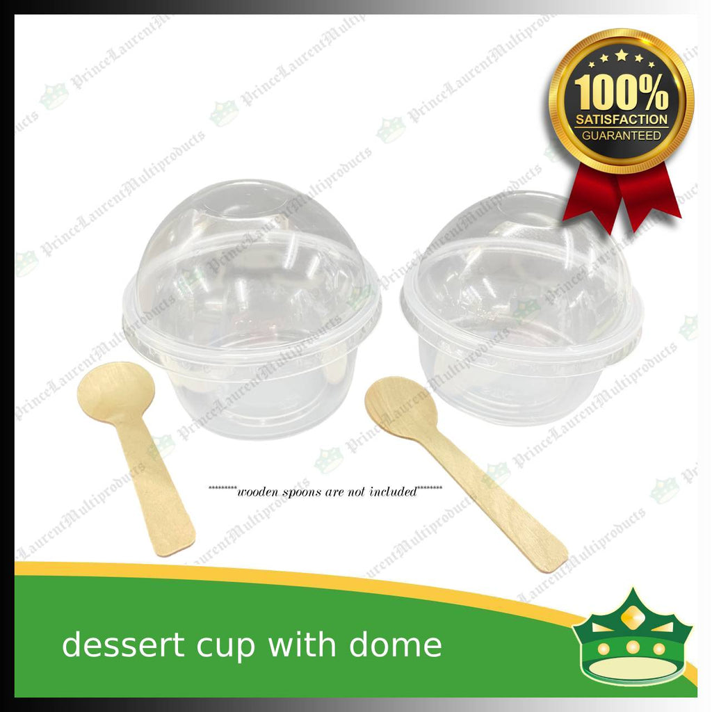 [100 pcs] dessert cup with dome LID 95mm diameter for desserts, side dishes, mini cakes, sundae or ice cream