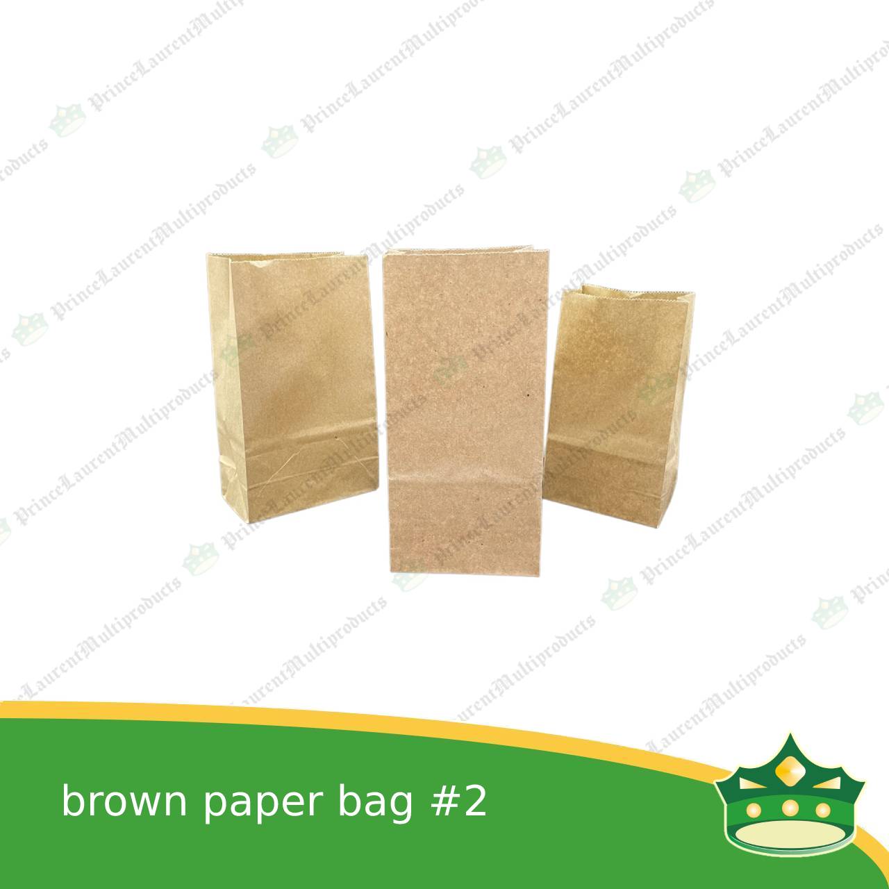 [100 pcs] kraft brown paper bag #2 (2-1/2x3-3/4x8") for environment friendly packaging
