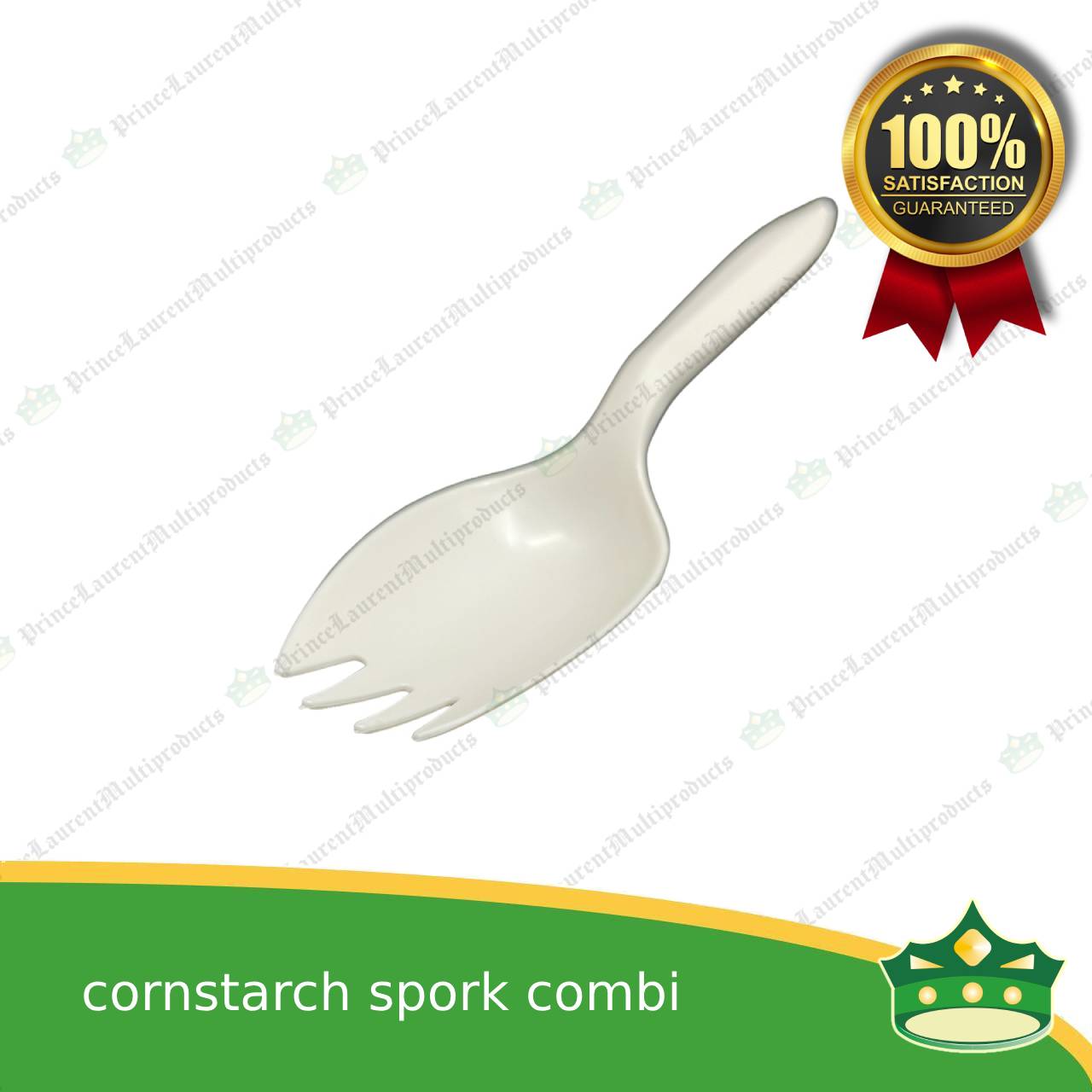 [25 pcs] compostable cornstarch spork combination biodegradable disposable for takeout utensils