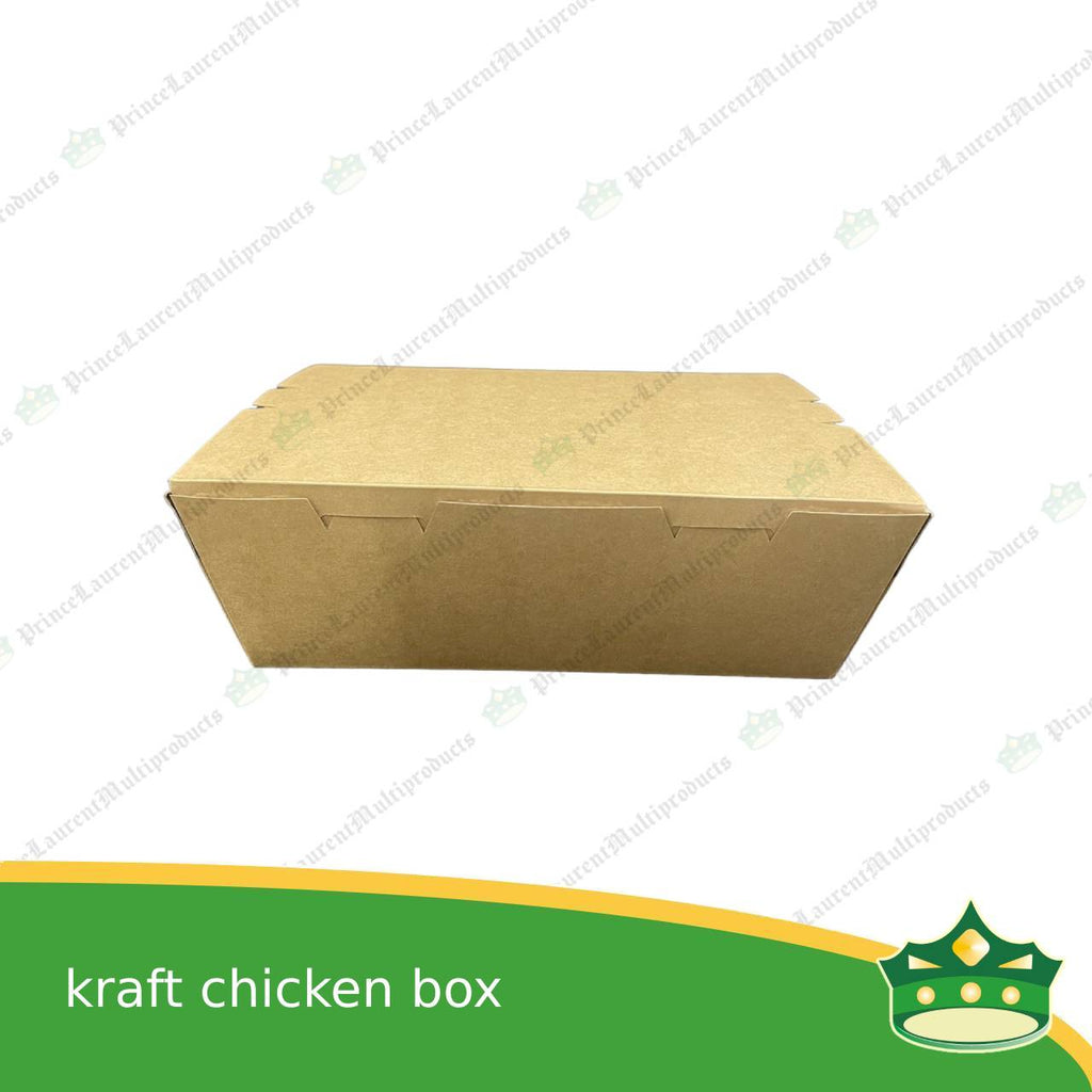 [25 pcs] chicken box kraft silver coated leak proof for take-out, packed meal, ulam viands, rice toppings, noodles, pansit, merienda