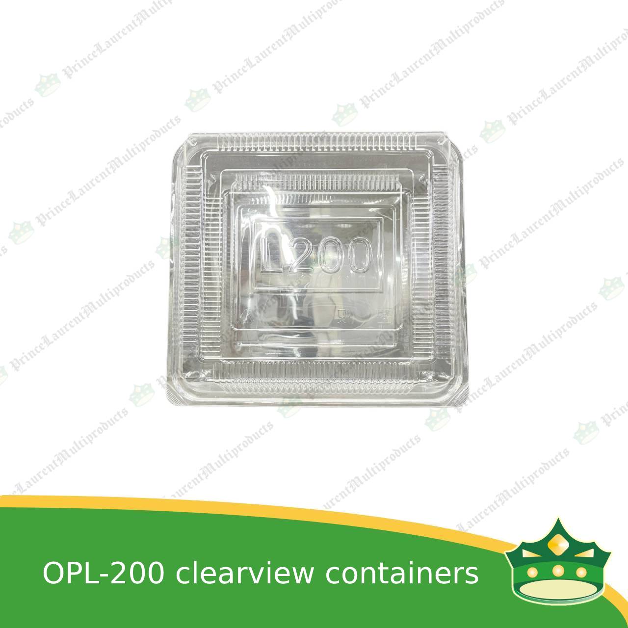 [50 pcs] clear clamshell OPL-200 LARGE OPS clearview food containers for any food products, muffins, cakes, chiffon, cupcakes, salad, fruit, baked goods