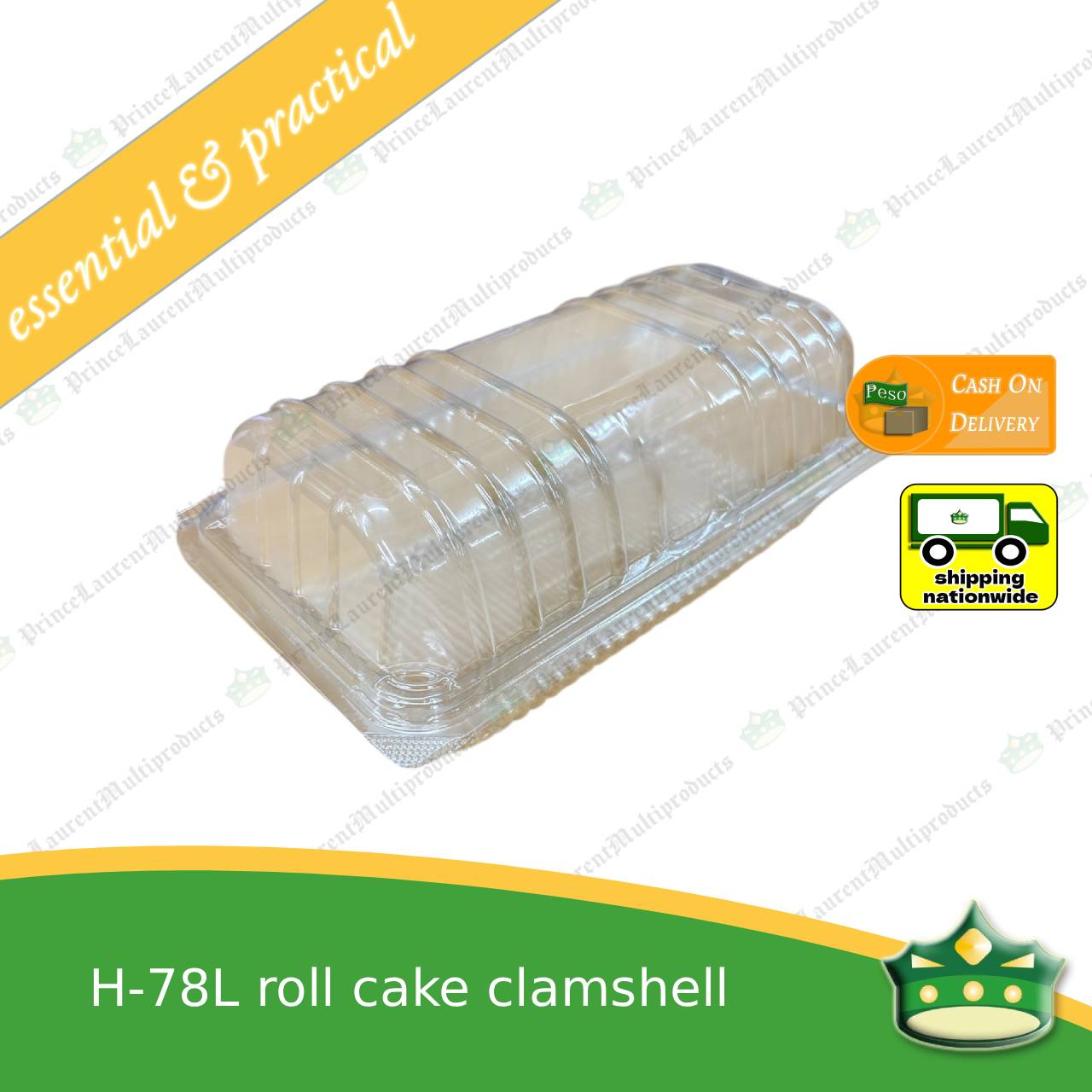 [100 pcs] roll cakes clamshell container 7 inches for chiffon roll cake or Brazo de Mercedez