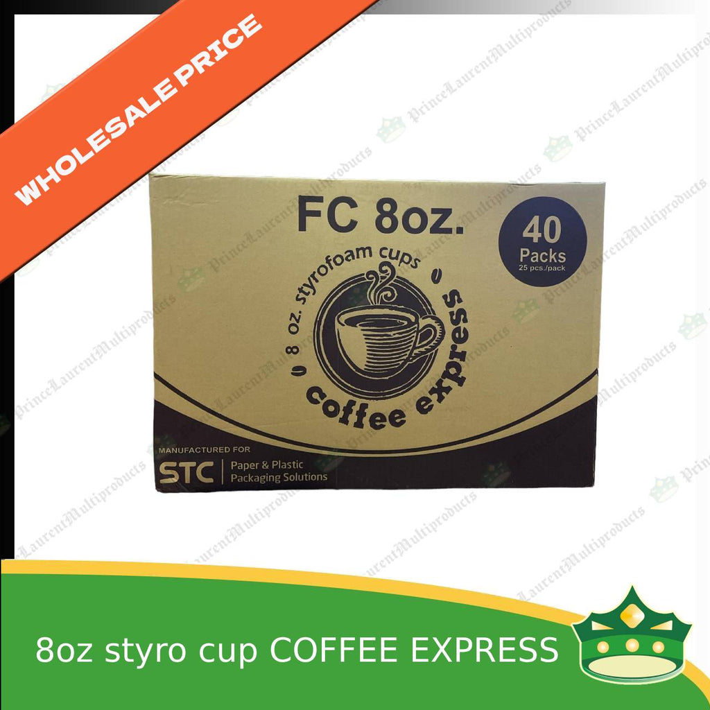 [1 case] 8oz styro cup Coffee express brand for hot coffee, hot tea or hot chocolate and other hot beverages