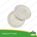 [50 pcs] bagasse 9 inch serving plate party compostable biodegradable plato for meals, rice toppings, catering food, parties, celebration, birthdays